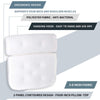 LPOW Bath Pillow, Luxury White Bathtub Pillow Rest with 7 Powerful Suction Cups & Hook for Tub Neck and Back Support, Spa Pillow for Bathtub, Hot Tub Pillow
